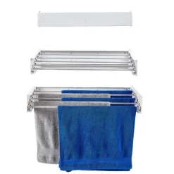 Ausziehbarer Balkon-Wäscheständer Foxydry Hide 71 cm aus Aluminium – wetterfest, platzsparend, Tragkraft 25 kg
