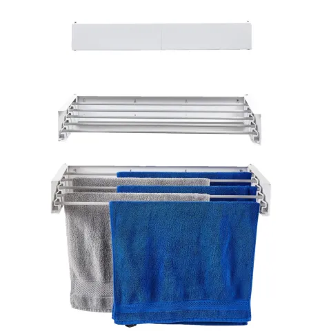 Ausziehbarer Balkon-Wäscheständer Foxydry Hide 71 cm aus Aluminium – wetterfest, platzsparend, Tragkraft 25 kg