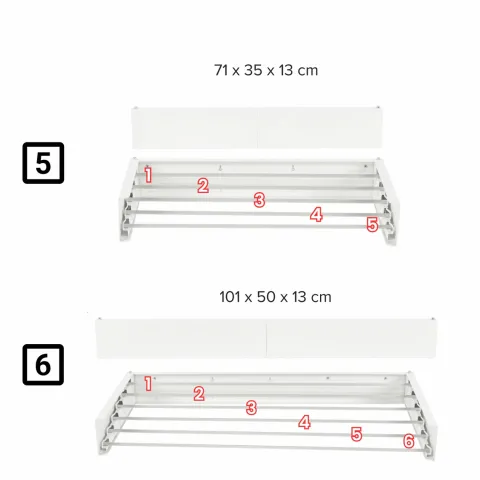 Ausziehbarer Balkon-Wäscheständer Foxydry Hide 71 cm aus Aluminium – wetterfest, platzsparend, Tragkraft 25 kg