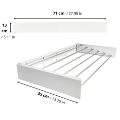 Ausziehbarer Balkon-Wäscheständer Foxydry Hide 71 cm aus Aluminium – wetterfest, platzsparend, Tragkraft 25 kg