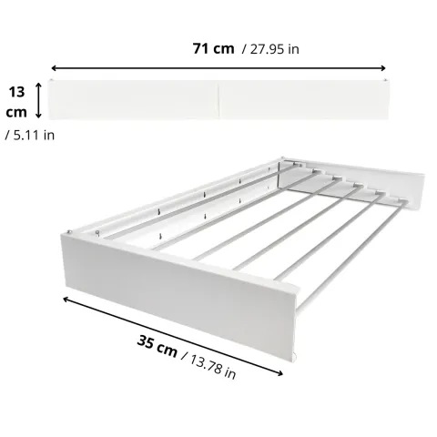Ausziehbarer Balkon-Wäscheständer Foxydry Hide 71 cm aus Aluminium – wetterfest, platzsparend, Tragkraft 25 kg
