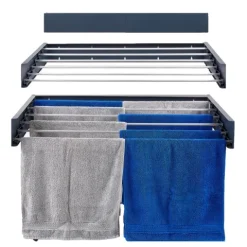 Ausziehbarer Balkon-Wäscheständer Foxydry Hide 101 cm aus Aluminium – wetterfest, platzsparend, Tragkraft 25 kg