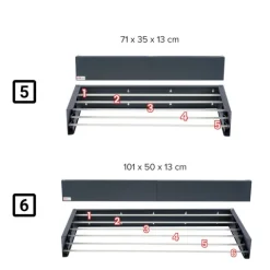 Ausziehbarer Balkon-Wäscheständer Foxydry Hide 101 cm aus Aluminium – wetterfest, platzsparend, Tragkraft 25 kg