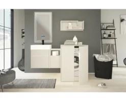 Baden Haus Waschmaschinenschrank Space BxHxT 70 x 93 x 73 cm cm gebürstet cremeweiß