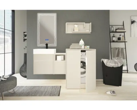 Baden Haus Waschmaschinenschrank Space BxHxT 70 x 93 x 73 cm cm gebürstet cremeweiß
