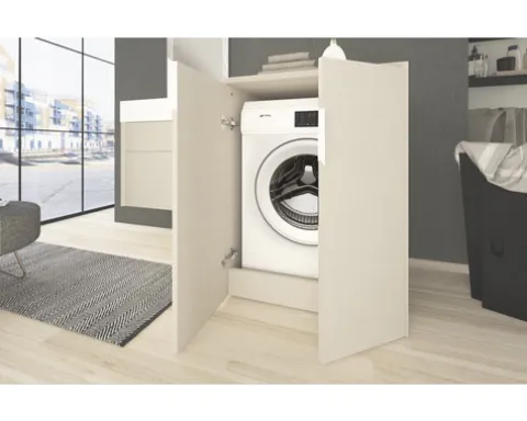 Baden Haus Waschmaschinenschrank Space BxHxT 70 x 93 x 73 cm cm gebürstet cremeweiß