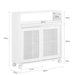 Badezimmerschrank mit Rollen, höhenverstellbaren Böden und weißer Nische BZR119-W