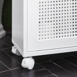 Badezimmerschrank mit Rollen, höhenverstellbaren Böden und weißer Nische BZR119-W