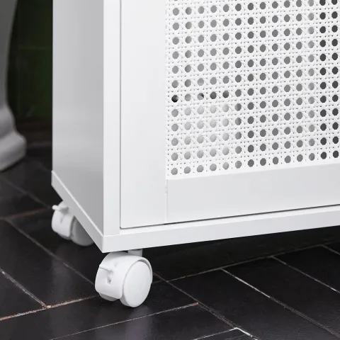Badezimmerschrank mit Rollen, höhenverstellbaren Böden und weißer Nische BZR119-W