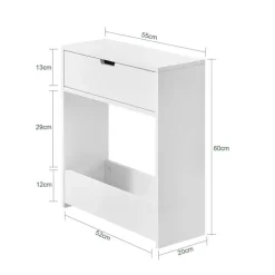 Badezimmerschrank mit Toilettenpapier- und Reinigungsmittelablage in Weiß BZR48-W