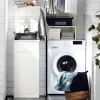 Badezimmerschrank mit Wäschekorb und weißer Schublade BZR110-W