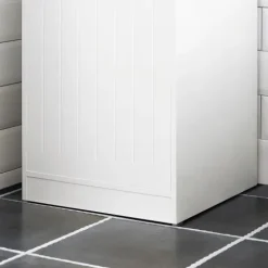 Badezimmerschrank mit Wäschekorb und weißer Schublade BZR110-W