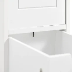 Badezimmerschrank mit 2 Körben in Weiß aus hochwertigem Material für Bad und Gäste-WC stilvoll und platzsparend FRG127-W