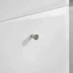 Badezimmerschrank mit Wäschekorb, Schublade und ausklappbarem Wäschesack in Weiß BZR93-W