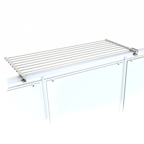 Balkon-Wäscheständer Foxydry Duo 118 cm aus Aluminium – beidseitig klappbar, wetterfest, Tragkraft 15 kg