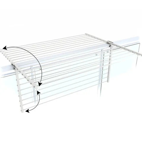 Balkon-Wäscheständer Foxydry Duo 118 cm aus Aluminium – beidseitig klappbar, wetterfest, Tragkraft 15 kg
