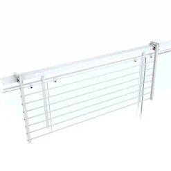 Balkon-Wäscheständer Foxydry Duo 118 cm aus Aluminium – beidseitig klappbar, wetterfest, Tragkraft 15 kg