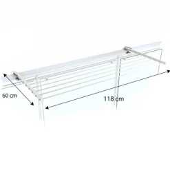 Balkon-Wäscheständer Foxydry Duo 118 cm aus Aluminium – beidseitig klappbar, wetterfest, Tragkraft 15 kg