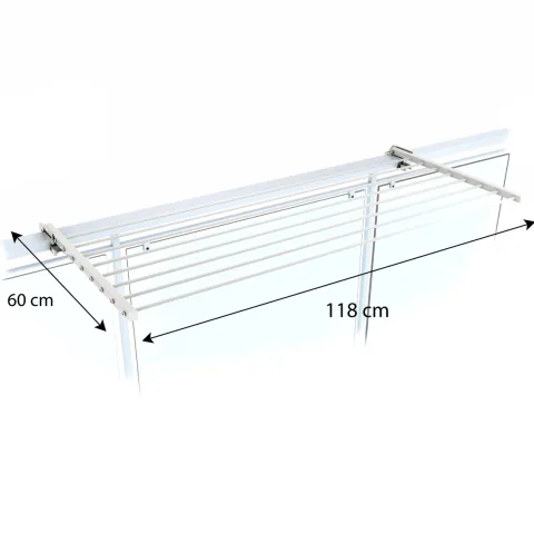 Balkon-Wäscheständer Foxydry Duo 118 cm aus Aluminium – beidseitig klappbar, wetterfest, Tragkraft 15 kg