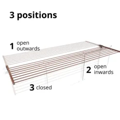 Balkon-Wäscheständer Foxydry Duo 62 cm aus Aluminium – beidseitig klappbar, wetterfest, Tragkraft 15 kg