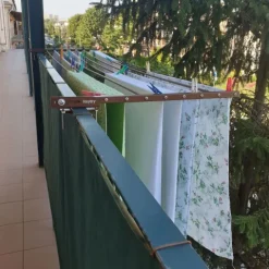 Balkon-Wäscheständer Foxydry Duo 118 cm aus Aluminium – beidseitig klappbar, wetterfest, Tragkraft 15 kg