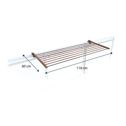 Balkon-Wäscheständer Foxydry Duo 118 cm aus Aluminium – beidseitig klappbar, wetterfest, Tragkraft 15 kg