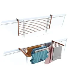 Balkon-Wäscheständer Foxydry Duo 118 cm aus Aluminium – beidseitig klappbar, wetterfest, Tragkraft 15 kg