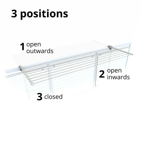 Balkon-Wäscheständer Foxydry Duo 62 cm aus Aluminium – beidseitig klappbar, wetterfest, Tragkraft 15 kg