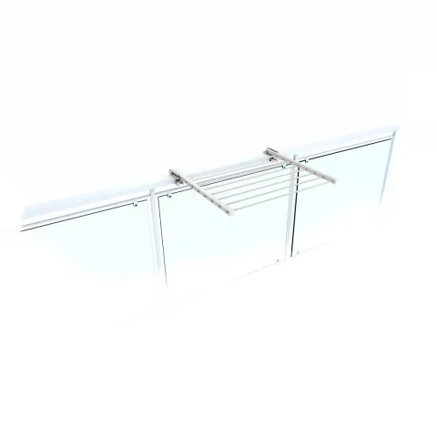 Balkon-Wäscheständer Foxydry Duo 62 cm aus Aluminium – beidseitig klappbar, wetterfest, Tragkraft 15 kg