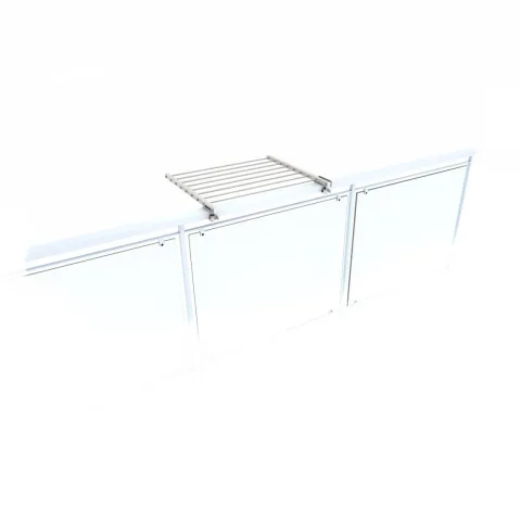 Balkon-Wäscheständer Foxydry Duo 62 cm aus Aluminium – beidseitig klappbar, wetterfest, Tragkraft 15 kg