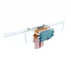 Balkon-Wäscheständer Foxydry Duo 62 cm aus Aluminium – beidseitig klappbar, wetterfest, Tragkraft 15 kg