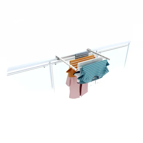 Balkon-Wäscheständer Foxydry Duo 62 cm aus Aluminium – beidseitig klappbar, wetterfest, Tragkraft 15 kg