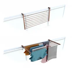Balkon-Wäscheständer Foxydry Duo 102 cm aus Aluminium – beidseitig klappbar, wetterfest, Tragkraft 15 kg