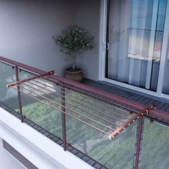 Balkon-Wäscheständer Foxydry Duo 102 cm aus Aluminium – beidseitig klappbar, wetterfest, Tragkraft 15 kg