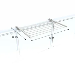 Balkon-Wäscheständer Foxydry Duo 82 cm aus Aluminium – beidseitig klappbar, wetterfest, Tragkraft 15 kg