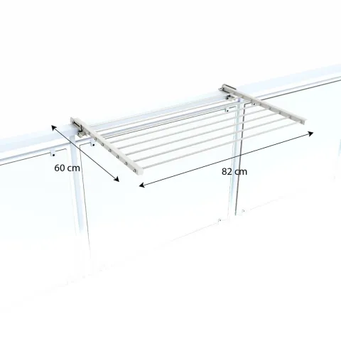 Balkon-Wäscheständer Foxydry Duo 82 cm aus Aluminium – beidseitig klappbar, wetterfest, Tragkraft 15 kg
