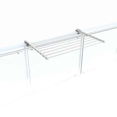 Balkon-Wäscheständer Foxydry Duo 82 cm aus Aluminium – beidseitig klappbar, wetterfest, Tragkraft 15 kg
