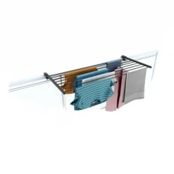 Balkon-Wäscheständer Foxydry Duo 118 cm aus Aluminium – beidseitig klappbar, wetterfest, Tragkraft 15 kg