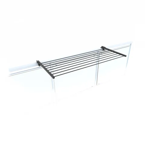Balkon-Wäscheständer Foxydry Duo 118 cm aus Aluminium – beidseitig klappbar, wetterfest, Tragkraft 15 kg