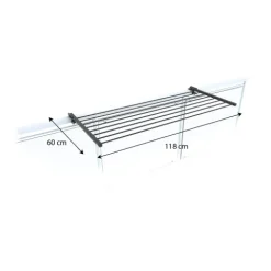 Balkon-Wäscheständer Foxydry Duo 118 cm aus Aluminium – beidseitig klappbar, wetterfest, Tragkraft 15 kg