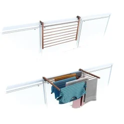 Balkon-Wäscheständer Foxydry Duo 82 cm aus Aluminium – beidseitig klappbar, wetterfest, Tragkraft 15 kg