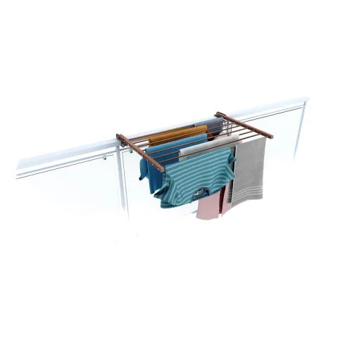 Balkon-Wäscheständer Foxydry Duo 82 cm aus Aluminium – beidseitig klappbar, wetterfest, Tragkraft 15 kg