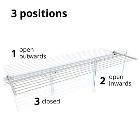 Balkon-Wäscheständer Foxydry Duo 202 cm aus Aluminium – beidseitig klappbar, wetterfest, Tragkraft 15 kg