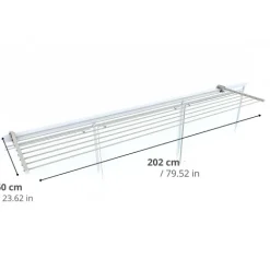 Balkon-Wäscheständer Foxydry Duo 202 cm aus Aluminium – beidseitig klappbar, wetterfest, Tragkraft 15 kg