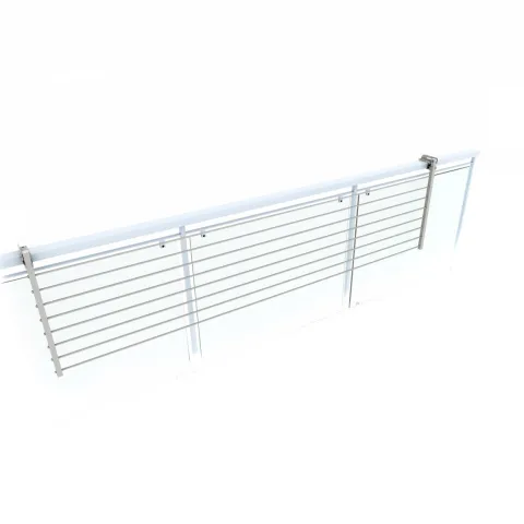 Balkon-Wäscheständer Foxydry Duo 202 cm aus Aluminium – beidseitig klappbar, wetterfest, Tragkraft 15 kg