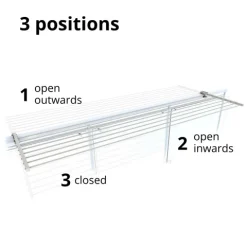 Balkon-Wäscheständer Foxydry Duo 102 cm aus Aluminium – beidseitig klappbar, wetterfest, Tragkraft 15 kg