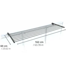 Balkon-Wäscheständer Foxydry Duo 162 cm aus Aluminium – beidseitig klappbar, wetterfest, Tragkraft 15 kg