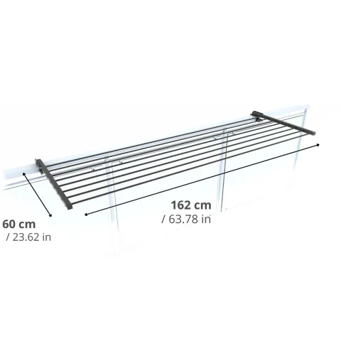 Balkon-Wäscheständer Foxydry Duo 162 cm aus Aluminium – beidseitig klappbar, wetterfest, Tragkraft 15 kg