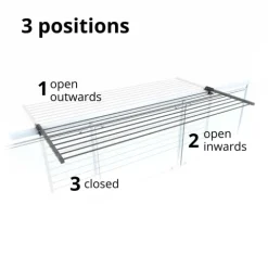 Balkon-Wäscheständer Foxydry Duo 62 cm aus Aluminium – beidseitig klappbar, wetterfest, Tragkraft 15 kg
