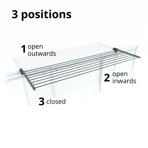 Balkon-Wäscheständer Foxydry Duo 62 cm aus Aluminium – beidseitig klappbar, wetterfest, Tragkraft 15 kg